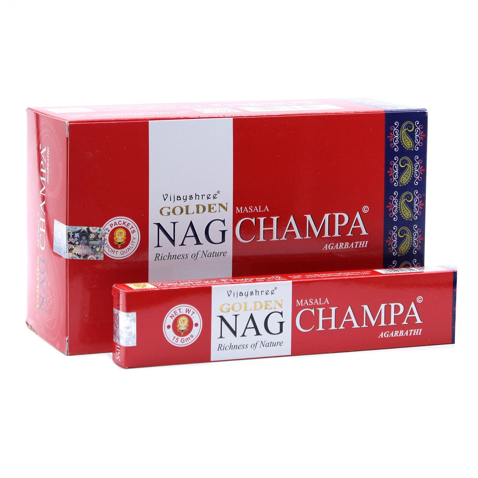Champa Genuine Golden Nag | Incense Sticks Joss 15g | Premium Scents | Fragrance | Hand Rolled | Yoga | Aromatherapy | Meditation